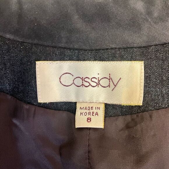 Vintage 80s Cassidy Women’s Size 8 Wool Blend Acetate Grey Boxy Blazer J… - Picture 11 of 14